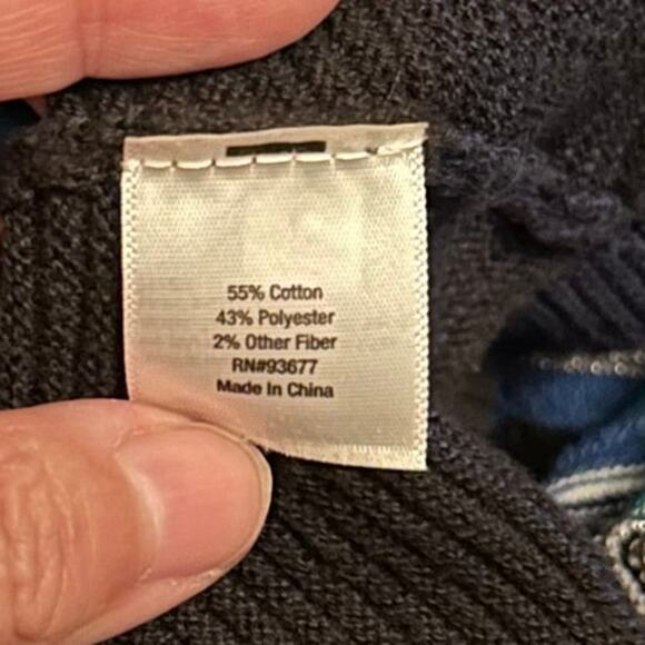 a.n.a. Black, Blue, White Knit Long Sleeve Dress, Size Small - Picture 7 of 11